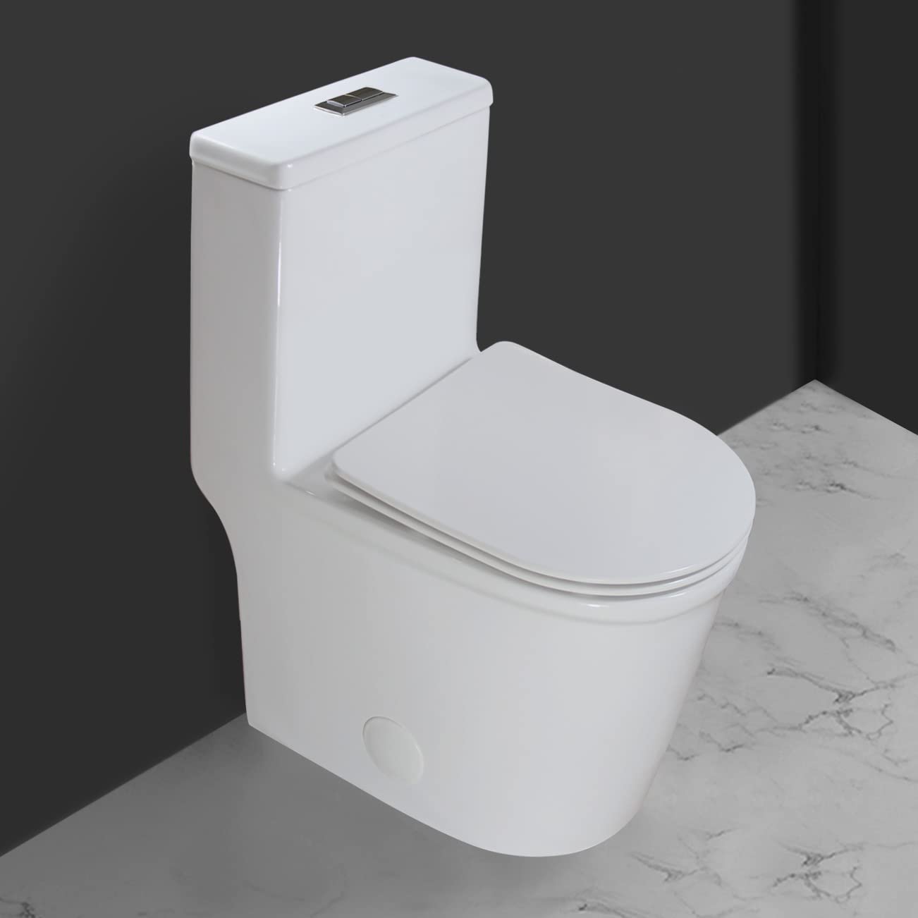 Amazon.com: WinZo WZ5069 Small Modern One Piece Toilet Dual Flush